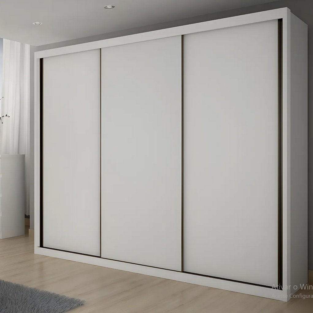 Guarda Roupa Casal MDF Vegas 3 Portas 6 Gavetas Branco